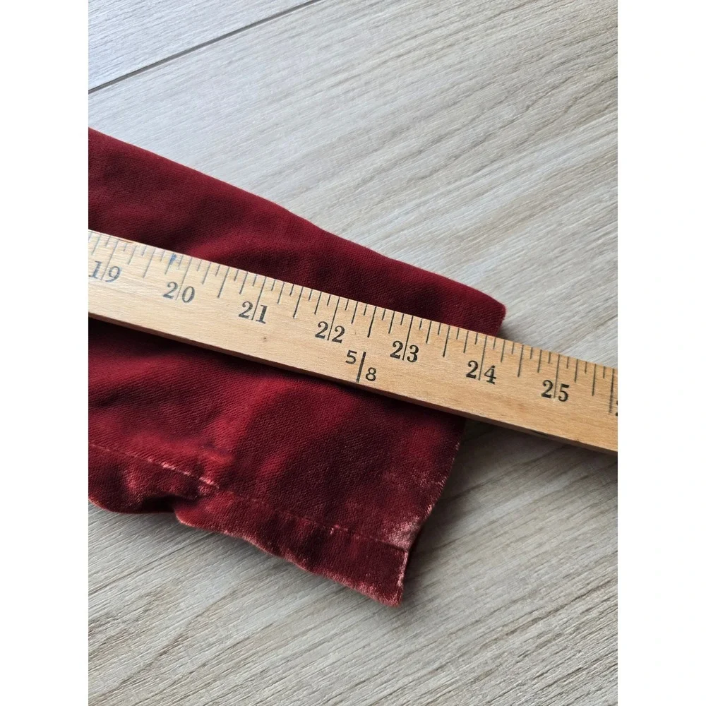 Free People Velvet Waterfall Duster Cardigan XS Rust Red asymmetrical high-low